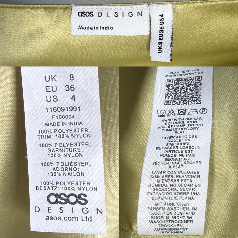 ASOS DESIGN satin lace trim olive green bralette crop top - Picture 6 of 7